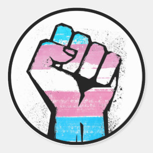 TRANS FIST CLASSIC ROUND STICKER