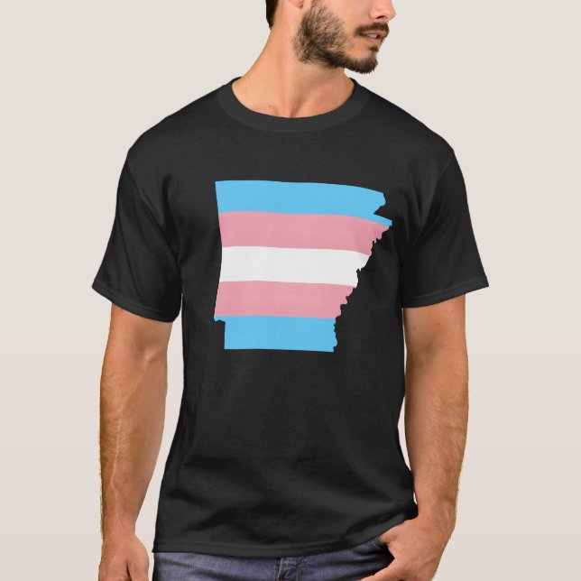 Trans Flag Arkansas LGBT Pride Support gift T-Shirt (Front)