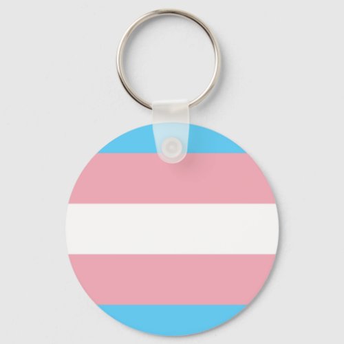Trans Flag Button Keychain