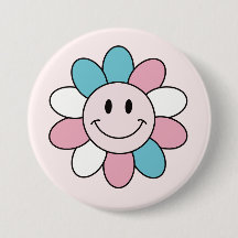 Trans flag color with a daisy flower smile