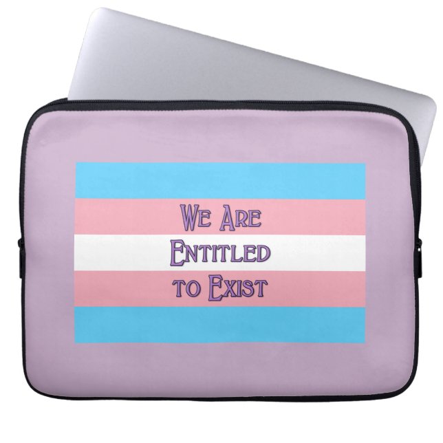 Trans Flag Entitled Laptop Sleeve (Front)