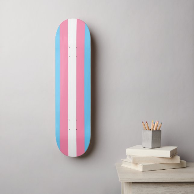 Trans flag on skateboard (Wall Art)