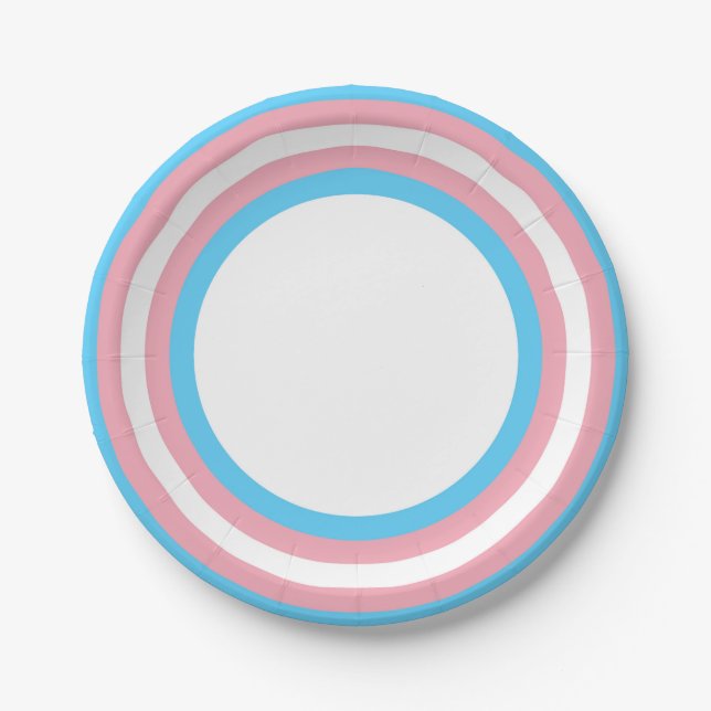 Trans Flag  Paper Plates (Front)