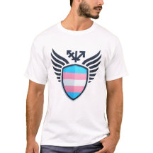 Trans flag shield t-shirt