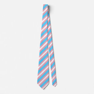 Trans Flag Stripes Neck Tie