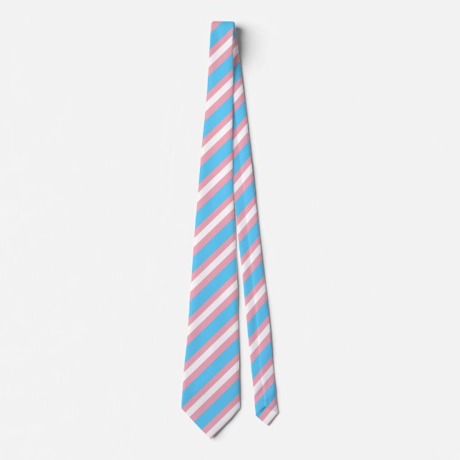 Trans Flag Stripes Neck Tie (Front)