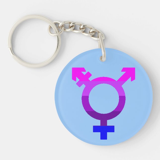 Trans Flag Symbol 2 Keychain (Front)