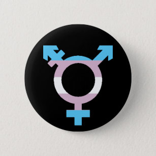 Trans Flag Symbol Button