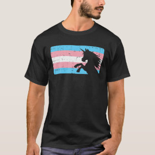 Trans Flag Unicorn Transgender Transexual Pride LG T-Shirt