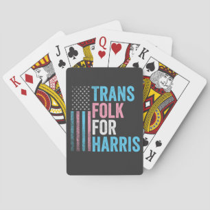 Trans Folk For Harris Election Transgender LGBT Poker Cards
