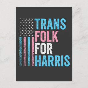 Trans Folk For Harris Election Transgender LGBT Postcard
