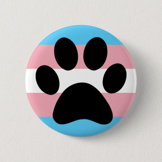 Trans furry pride pinback button (Front)