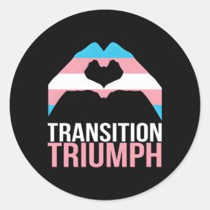 Trans He Transition Triumph Transgender Pride Flag Classic Round Sticker