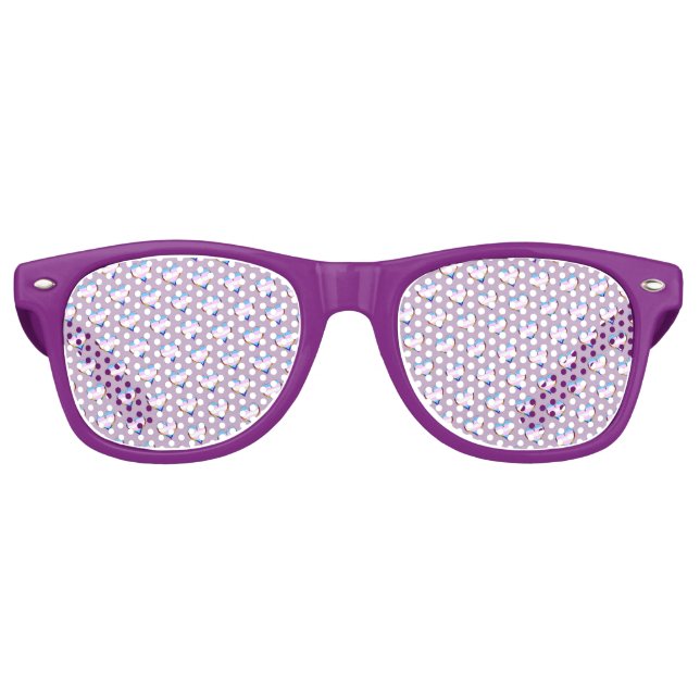 Trans Heart Pattern Retro Sunglasses (Front)