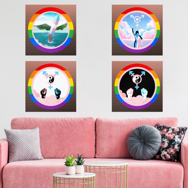 Trans Identity & Empowerment Series Wall Art Sets (Livingroom)
