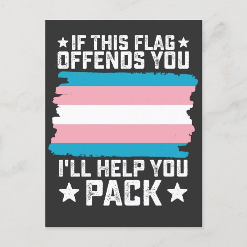 Trans If This Flag Offends You Ill Help You Pack Invitation Postcard