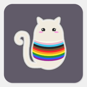 Trans Inclusive Cat Square Sticker