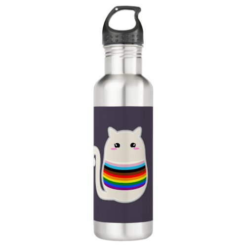 Trans Inclusive Cat Stainless Steel Water Bottle