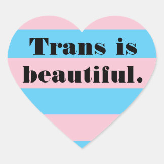 Trans is beautiful heart sticker