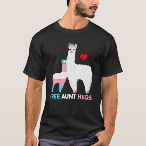Trans Llama Free Aunt Hugs Proud Ally Transgender T_Shirt