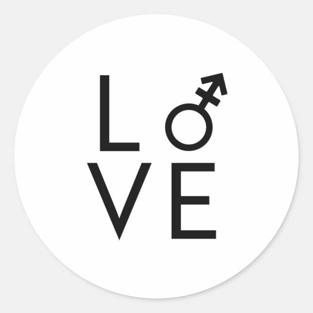 Trans Love Classic Round Sticker (Front)