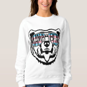 Trans Mama Bear Proud Mom Ally Transgender Rainbow Sweatshirt