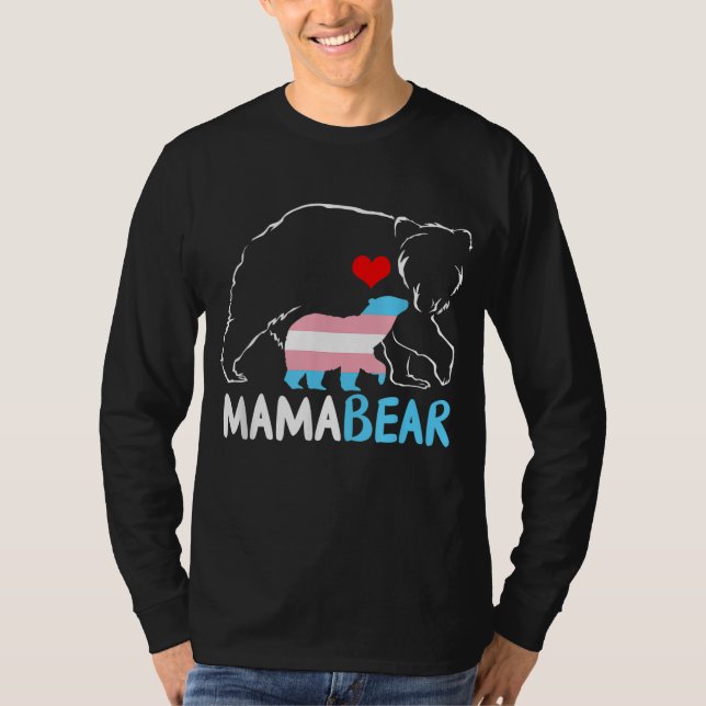 Trans Mama Bear Proud Mom Rainbow Transgender Moth T-Shirt (Front)