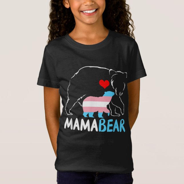 Trans Mama Bear Proud Mom Rainbow Transgender Moth T-Shirt (Front)