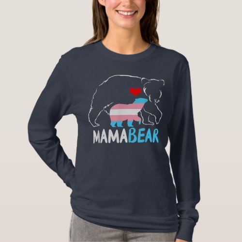 Trans Mama Bear Proud Mom Rainbow Transgender T_Shirt