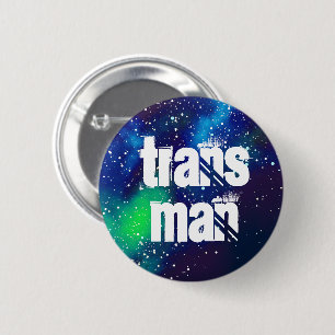 Trans Man Customizable Galaxy Identity Pinback Button