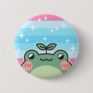 Trans Masculine LGBT Pride Flag Frog Button