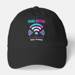 Trans-mitting Visibility Modern Glitch Transgender Hat