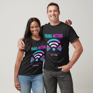 Trans-mitting Visibility Modern Glitch Transgender T-Shirt