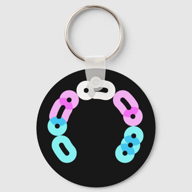Trans Morse Code Arc Keychain (Front)