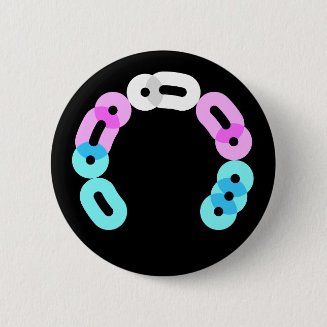 Trans Morse Code Arc Round Button (Front)