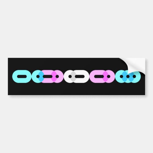 Trans Morse Code Bar Dark Bumper Sticker