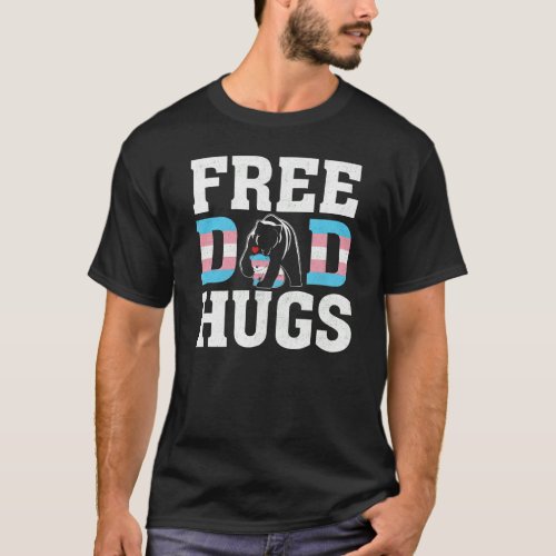 Trans Papa Bear Free Dad Hugs Rainbow Transgender  T_Shirt
