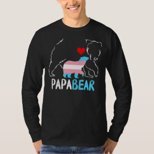 Trans Papa Bear Proud Dad Rainbow Transgender Fath T-Shirt