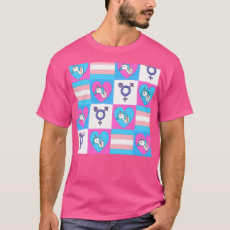 Trans Patern in Trans Pride Flag Colors LGBT Trans T-Shirt