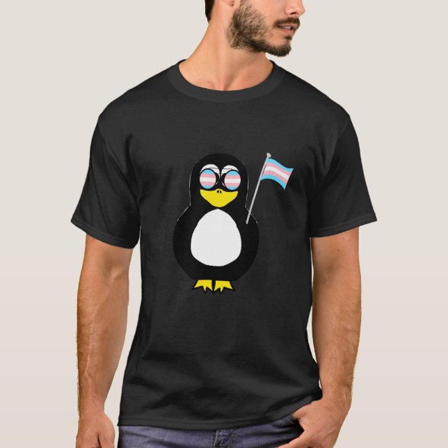 Trans Penguin Transgender Pride Trans Water B T-Shirt (Front)