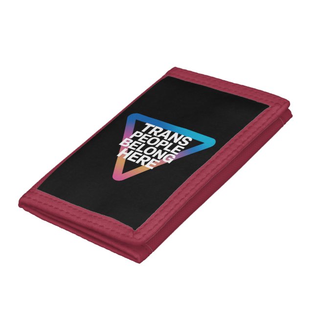 Trans People Belong Pride Gay Rights Respect Trans Trifold Wallet (Bottom)