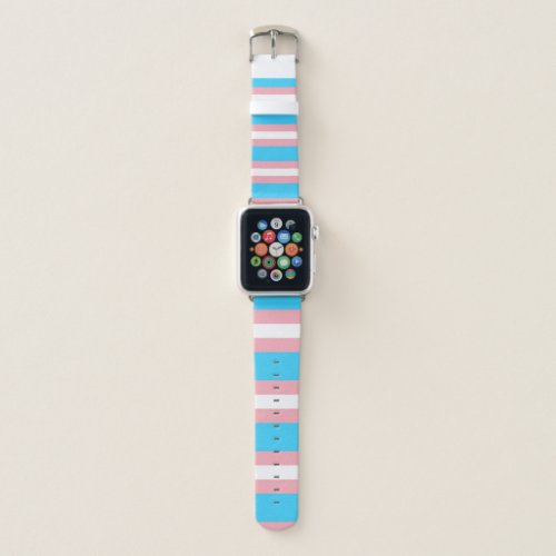 Trans Pink Blue Stripe Flag Apple Watch Band