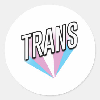 Trans Pride Burst Trans Classic Round Sticker
