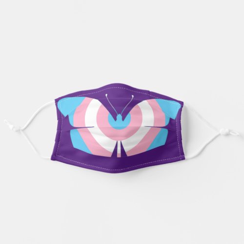 TRANS PRIDE BUTTERFLY ADULT CLOTH FACE MASK
