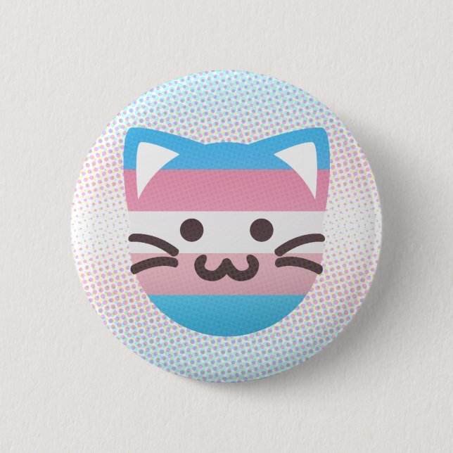 trans pride cat button (Front)