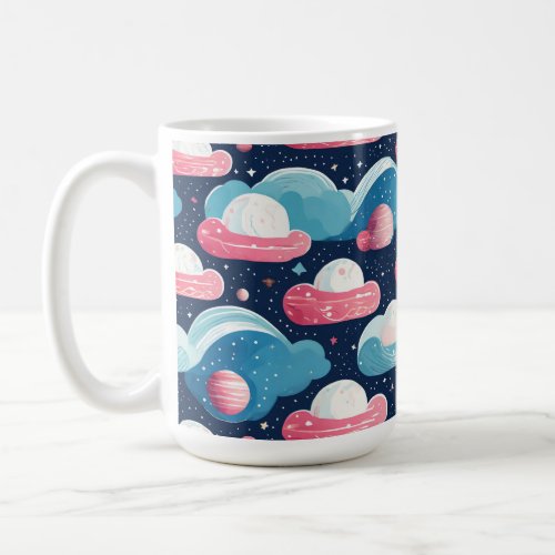 Trans Pride Cute Abstract Galaxy Planets Coffee Mug
