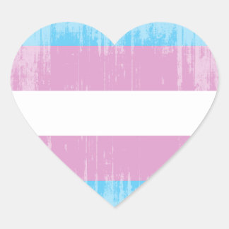 TRANS PRIDE DISTRESSED DESIGN HEART STICKER