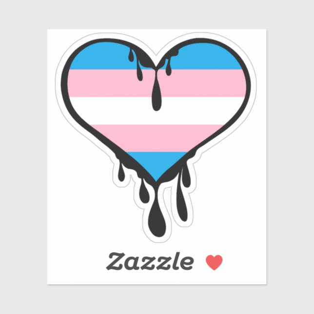 Trans Pride Dripping Heart Sticker (Sheet)