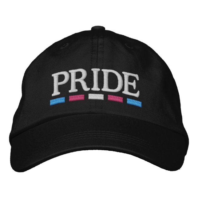 Trans Pride Embroidered Baseball Cap (Front)