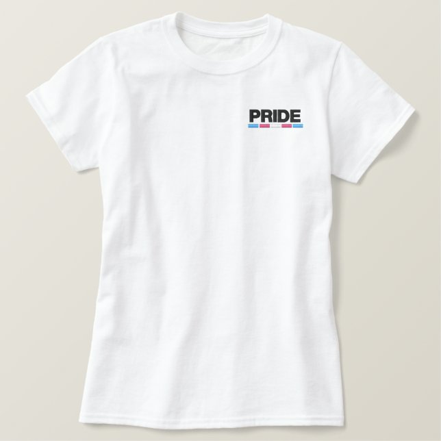 Trans Pride Embroidered Shirt (Design Front)